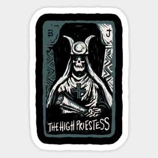 The High Priestess Skeleton Skull Tarot Card Sticker